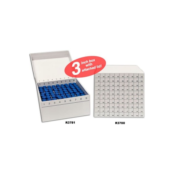 Mtc Bio MTC Bio FlipTop Cardboard Freezer Box with Hinged Lid, 81 Place, Assorted, 5 Pack R2781-A - main